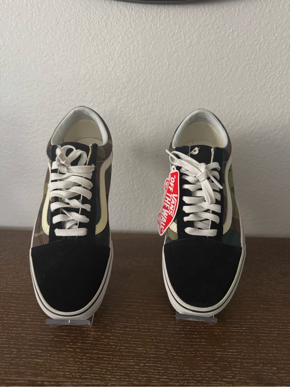 Vans Old Skool Black with Green Camo Low-Top Sneakers
